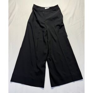 CeCe Culotte Dress Pants Women 2 Black High Rise Wide Leg Business Formal Wear